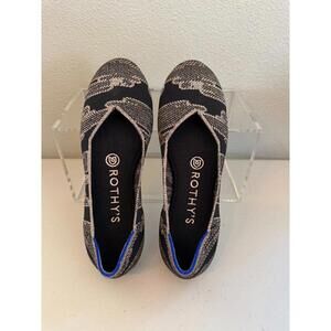 Rothy's The Flat Rose Golden Shimmer Black Round Toe Size 6